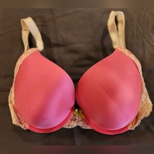 Victoria's Secret Pink and Cream Lace Bra